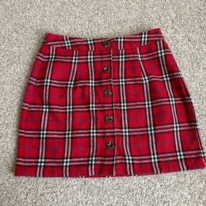 Anna Cai New York Red Plaid Skirt